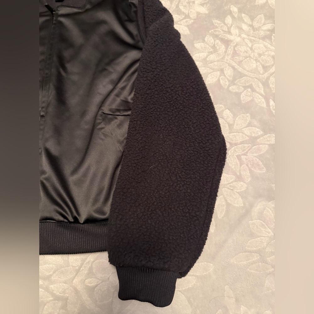 adidas Black Jacket with Textured Sleeves